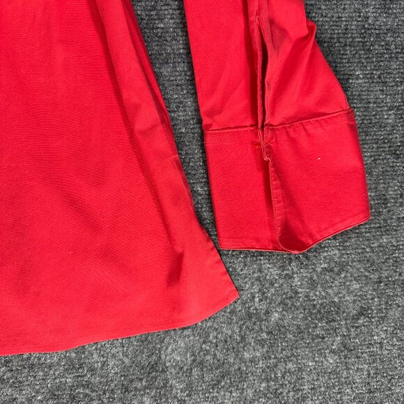 Talbots Shirt Womens 10 Red Cotton Stretch Button Up Blouse Wrinkle Resistant - Picture 3 of 8